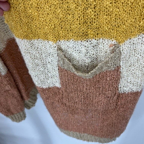 Davi & Dani Striped open front textured open knit tunic length cardigan L - Picture 10 of 12